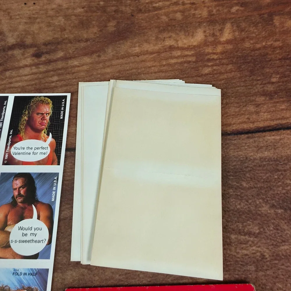 WWF Superstars Valentines Kids OS Red Good 1991 Hulk Hogan Macho Man Retro